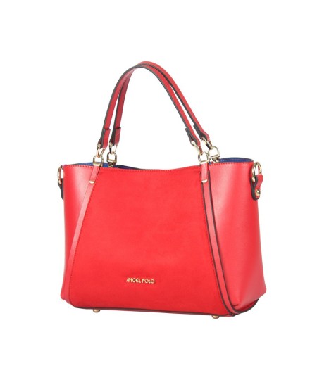 حقيبة يد نسائية جلد الغزال لون أحمر ANG-9255