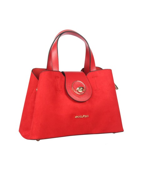 حقيبة يد نسائية جلد الغزال لون أحمر ANG-9260