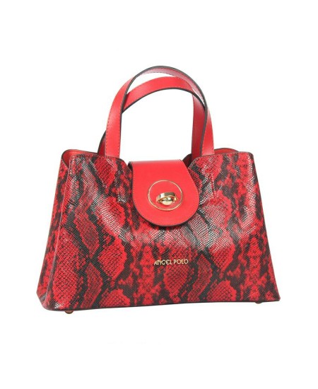 حقيبة يد نسائية جلد الثعبان لون أحمر ANG-9260