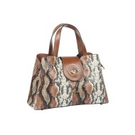 حقيبة يد نسائية جلد الثعبان لون البني الفاتح ANG-9260