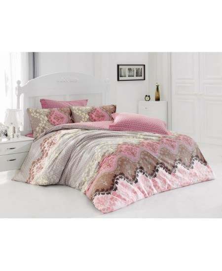 طقم أغطية سرير مزدوج وجهين موديل ليدا رانفورس لون بيج CN-1761362-BEJ