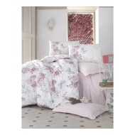 طقم أغطية سرير مزدوج وجهين موديل روزيلا رانفورس لون زهري CN-1761665-PMB