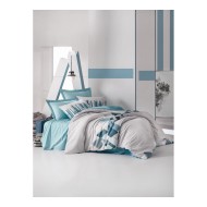 طقم أغطية سرير مزدوج وجهين موديل نيستو رانفورس لون بترولي CN-1761770-PTR