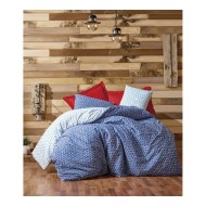 طقم أغطية سرير مزدوج وجهين موديل بايف مينيمال رانفورس لون خمري CN-1811689-BRD