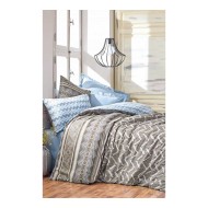 طقم أغطية سرير مزدوج وجهين موديل جوي مينيمال رانفورس لون ازرق CN-1811690-MAV