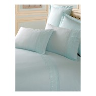 طقم مفرش سرير مزدوج وجهين موديل مطرّز رانفورس لون النعناع CN-1848004-NAN