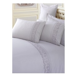 طقم مفرش سرير مزدوج وجهين موديل مطرّز رانفورس لون رمادي CN-1848005-GRI طقم مفرش سرير مزدوج وجهين موديل مطرّز رانفورس لون رمادي CN-1848005-GRI