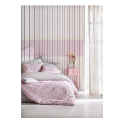 طقم مفرش سرير مزدوج وجهين موديل فاين مينيمال رانفورس لون زهري CN-3285782-PMB طقم مفرش سرير مزدوج وجهين موديل فاين مينيمال رانفورس لون زهري CN-3285782-PMB