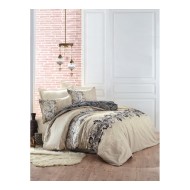 طقم أغطية سرير مزدوج وجهين موديل جميلة ساتان لون بيج CT-1771311-BEJ