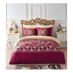 طقم أغطية سرير مزدوج وجهين موديل تايلور ساتان لون خمري CT-1771700-KY.KIR طقم أغطية سرير مزدوج وجهين موديل تايلور ساتان لون خمري CT-1771700-KY.KIR