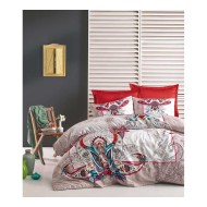 طقم أغطية سرير مزدوج وجهين موديل انيتا ساتان لون بيج CT-1771748-BEJ