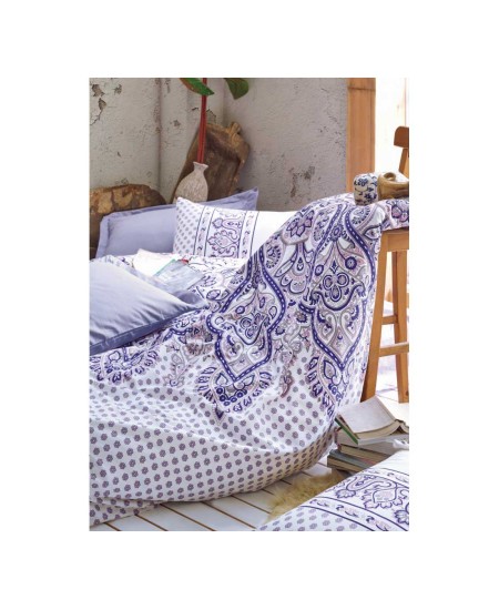 طقم أغطية سرير مزدوج وجهين موديل بوهيمي فيستا رانفورس لون ليلكي CT-18137380-ZMB