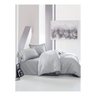 طقم مفرش سرير مزدوج وجهين موديل اليغانت ساتان لون رمادي CT-1824006-GRI