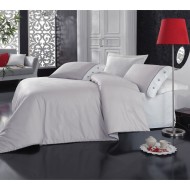 طقم مفرش سرير مزدوج وجهين موديل بلاين رانفورس لون رمادي CT-1843003-GRI