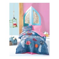 طقم مفرش سرير مفرد وجهين موديل كيلي رانفورس لون زهري CT-1860739-PMB