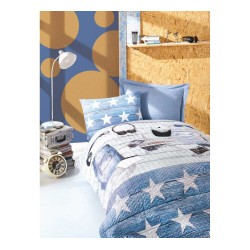 طقم مفرش سرير مفرد وجهين موديل مودوس رانفورس لون ازرق CT-1860740-MAV طقم مفرش سرير مفرد وجهين موديل مودوس رانفورس لون ازرق CT-1860740-MAV