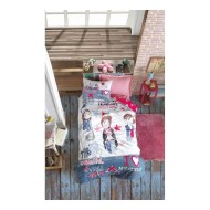 طقم أغطية سرير مفرد وجهين موديل فاشيون غيرلز رانفورس لون فوشي CT-1861680-FUS