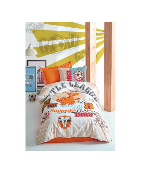 طقم أغطية سرير مفرد وجهين موديل ليتل تيم رانفورس لون برتقالي CT-1861776-TRC