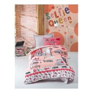 طقم أغطية سرير مفرد وجهين موديل سيلفي رانفورس لون احمر CT-1861777-KIR