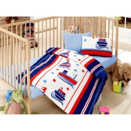 طقم أغطية سرير اطفال وجهين موديل دينيزجي رانفورس لون ازرق CT-2000125-MAV