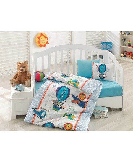 طقم أغطية سرير اطفال وجهين موديل اوجان دوستلر رانفورس لون ازرق CT-2000626-MAV