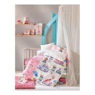 طقم أغطية سرير اطفال وجهين موديل سيفيملي سياحات رانفورس لون زهري CT-2000746-PMB