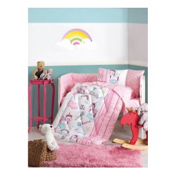 طقم أغطية سرير اطفال وجهين موديل يونيكورن رانفورس لون زهري CT-2000798-PMB طقم أغطية سرير اطفال وجهين موديل يونيكورن رانفورس لون زهري CT-2000798-PMB