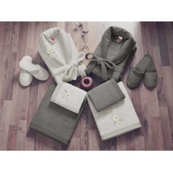 طقم برنس حمام تركي مزدوج رجالي ونسائي ثلاثي الابعاد خيزران لون بيج فاتح - حجري CT-5541002-EKR-TAS طقم برنس حمام تركي مزدوج رجالي ونسائي ثلاثي الابعاد خيزران لون بيج فاتح - حجري CT-5541002-EKR-TAS