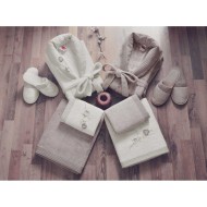 طقم برنس حمام تركي مزدوج رجالي ونسائي ثلاثي الابعاد خيزران لون بيج فاتح- ترابي CT-5541004-EKR-TPK طقم برنس حمام تركي مزدوج رجالي ونسائي ثلاثي الابعاد خيزران لون بيج فاتح- ترابي CT-5541004-EKR-TPK