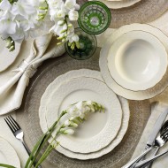 طقم سفرة 24 قطعة بورسلان الحواف ذهبي لون أبيض KTH-BNIRM24Y2520-BYZ طقم سفرة 24 قطعة بورسلان الحواف ذهبي لون أبيض KTH-BNIRM24Y2520-BYZ