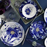 طقم سفرة 24 قطعة بورسلان بون باساك موردة زرقاء لون أبيض-أزرق KTH-BNKL24Y2880044-BYZ-MAV طقم سفرة 24 قطعة بورسلان بون باساك موردة زرقاء لون أبيض-أزرق KTH-BNKL24Y2880044-BYZ-MAV