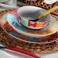 طقم سفرة 24 قطعة بورسلان بون باساك لون ملون KTH-LB24Y24308660-RNK طقم سفرة 24 قطعة بورسلان بون باساك لون ملون KTH-LB24Y24308660-RNK