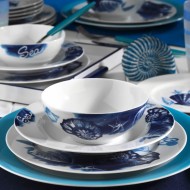 طقم سفرة 24 قطعة بورسلان بون باساك لون أبيض-أزرق KTH-YS24Y24209332-BYZ-MAV طقم سفرة 24 قطعة بورسلان بون باساك لون أبيض-أزرق KTH-YS24Y24209332-BYZ-MAV