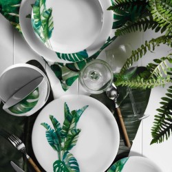 طقم سفرة 24 قطعة بورسلان بون باساك لون أبيض KTH-ZG24Y21210150-BYZ