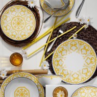 طقم سفرة 24 قطعة بورسلان بون باساك لون أبيض-أصفر KTH-ZG24Y243059665-BYZ-SAR طقم سفرة 24 قطعة بورسلان بون باساك لون أبيض-أصفر KTH-ZG24Y243059665-BYZ-SAR