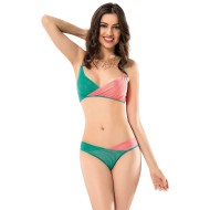طقم ملابس داخلية نسائية مثيرة سباندكس لون اخضر و زهري-MG-1042-PMB