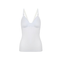 قميص نسائي مع حمالة صدر للرضاعة لون أبيض NBB-3050-BYZ قميص نسائي مع حمالة صدر للرضاعة لون أبيض NBB-3050-BYZ