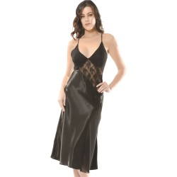 قميص نوم طويل دانتيل تركي لون أسود NBB-3252-BYZ قميص نوم طويل دانتيل تركي لون أسود NBB-3252-BYZ