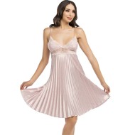 قميص نوم قصير أنيق تركي لون البودرة NBB-3263-BYZ