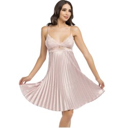 قميص نوم قصير أنيق تركي لون البودرة NBB-3263-BYZ قميص نوم قصير أنيق تركي لون البودرة NBB-3263-BYZ