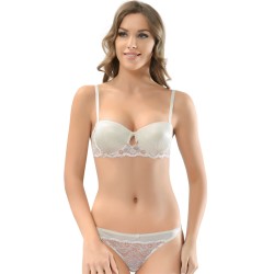 طقم حمالة صدر مع كيلوت لون بيج خافت NBB-4438-BYZ