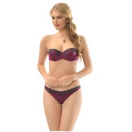 طقم حمالة صدر مع كيلوت لون خمري NBB-4447-BYZ