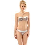 طقم حمالة صدر مع كيلوت لون أبيض وملون NBB-4451-BYZ