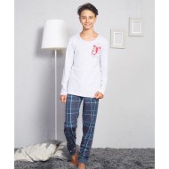 بيجاما ولادي تركية كم طويل لون رمادي فاتح