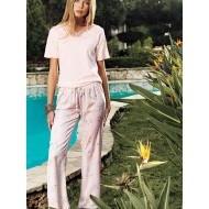 بيجاما نصف كم  نسائي لون بودرة EFS-9005