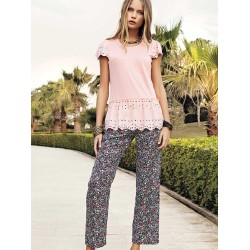 بيجاما نصف كم نسائي لون السلمون EFS-9007-SOM بيجاما نصف كم نسائي لون السلمون EFS-9007-SOM