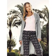 بيجاما نصف كم  نسائي مع كاب صيفي لون بودرة EFS-9027