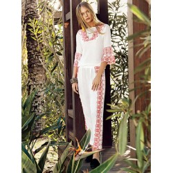 بيجاما نسائي مطرزة لون سكري EFS-9000 بيجاما نسائي مطرزة لون سكري EFS-9000