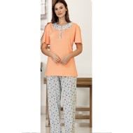 بيجاما نسائي اكمام قصيرة لون برتقالي FTS-C582-TUR