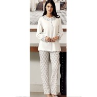 بيجاما نسائي اكمام طويلة لون سكري FTS-C583-EKR